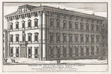 Roma Palazzo Bonaparte Roma Roma Alessandro Grabado Placa de Cobre 1699