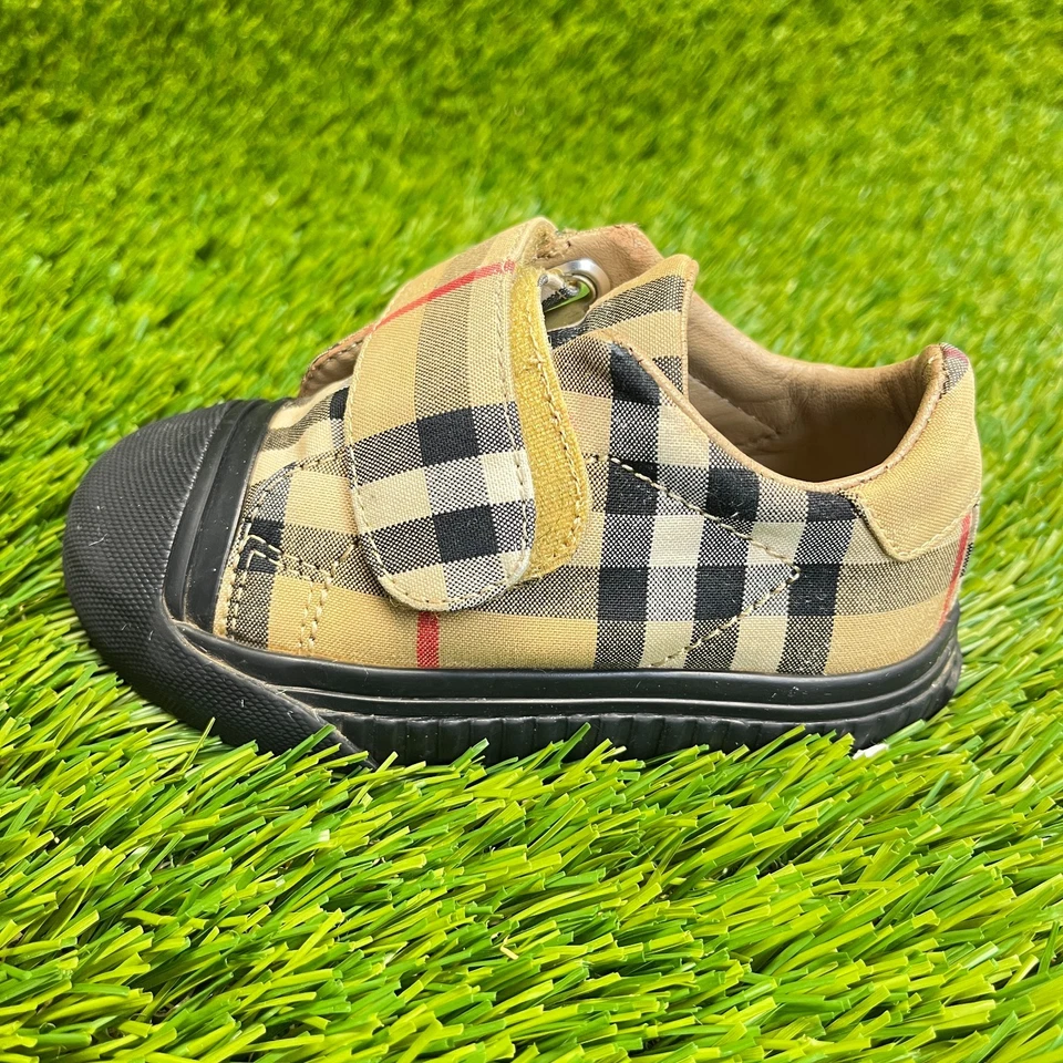 Burberry Nova чек низкий ребенка ясельного возраста размер 21 5,5 C коричневый черный Athletic туфли кроссовки - Изображение 3 из 4
