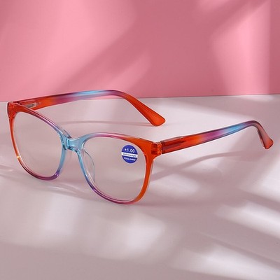 Fashion Multicolor Cateye Reading Glasses Anti Blue Reader Women Large Magnifier