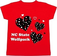 Two Feet Ahead Girl Fan T shirt tee College Football NC State Wolfpack 6 months