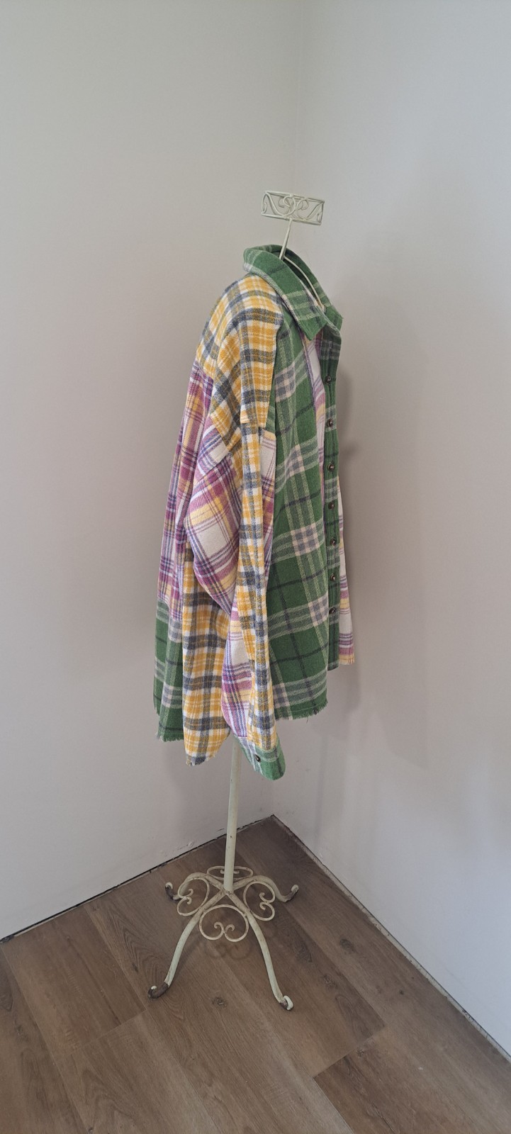 Easel Patchwork Plaid Flannel Cottagecore Button-… - image 7