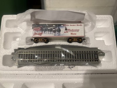Hawthorne Village BUDWEISER Clydesdales Wagon Team Box Car With Tracks and COA