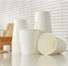 Disposable Coffee Cups, 12 ounces, Paper, 1000 Count (Pack of 1), White