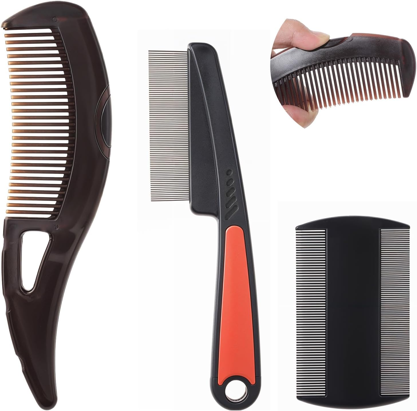 3 Pcs Dandruff Combs Scalp Comb Psoriasis Sweep Detoxing Removal Nit Comb