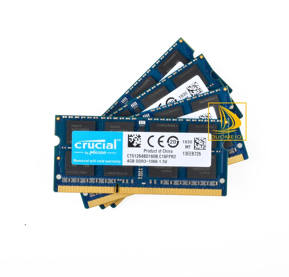 Crucial 4x 4GB 2RX8 PC3-8500S DDR3 1066Mhz SODIMM Laptop Memory RAM 204Pin" - Image 3 of 4