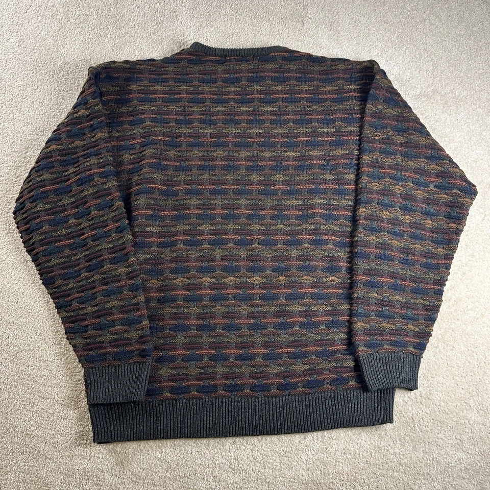 Suéter Gianfranco Ruffini De Colección Para Hombre M Italia Patrón Tejido 3D Foto 2 de 4