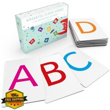 Attractivia Magnetic ABC Alphabet Flash Cards Toddlers Kids