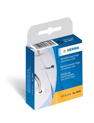 HERMA 5899 Hole Reinforcement Rings Clear, 500 Labels, Ø 12 mm, Dispenser Pack S