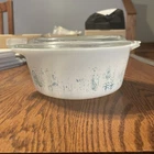 Vintage Pyrex Amish Butterprint 472 Turquoise 1 1/2 Pt. Casserole Dish And Lid