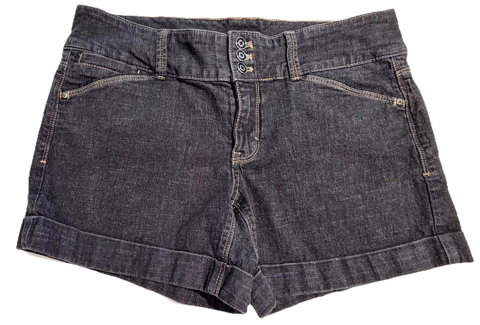 White House Black Market Black Shorts Women’s 8 Dar Wash Cuffed Stretch Cotton