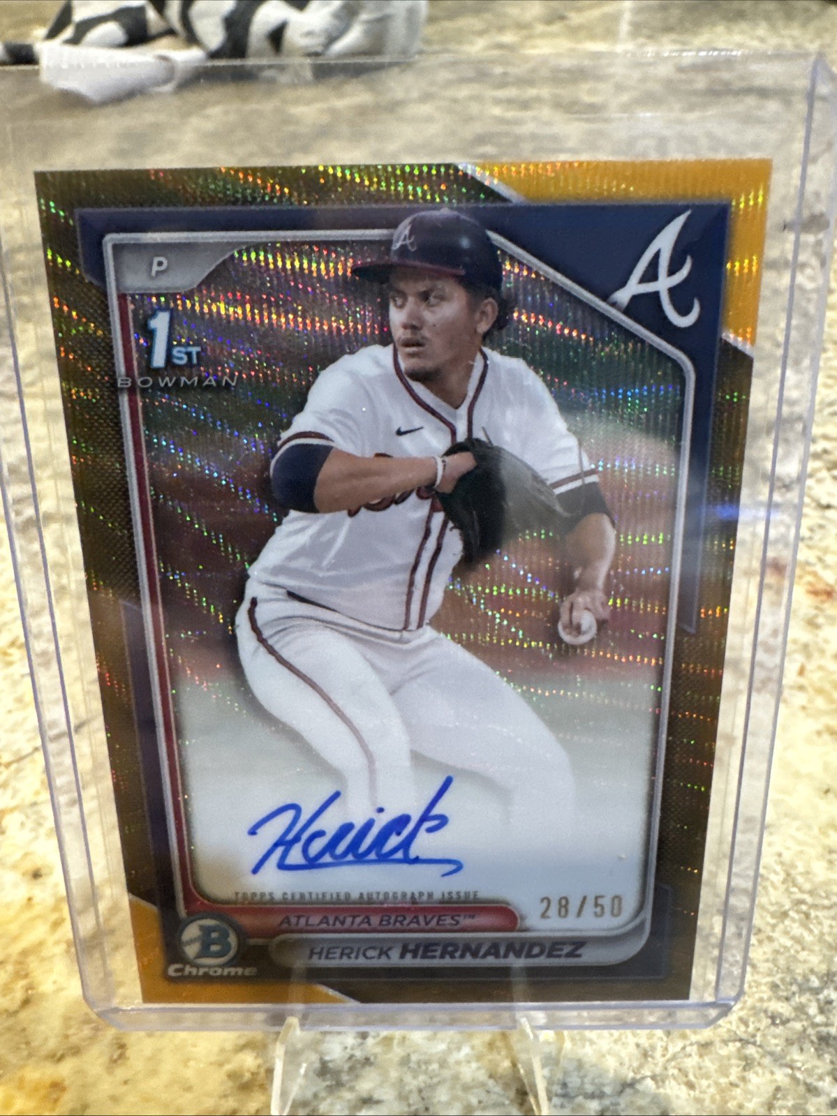 2024 Bowman - Chrome Prospect Autographs Herick Hernandez #CPA-HH Gold Refr /50