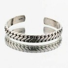 925 Silver Vintage Oval Bracelet Retro Elegant Men Open Cuff New Bangle Gift USA