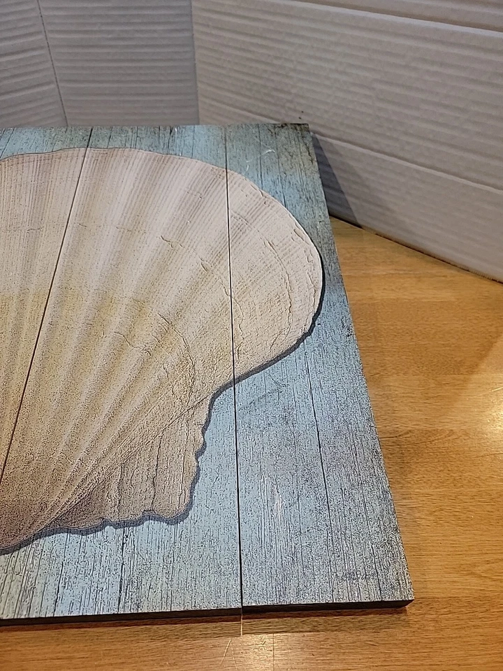 Sea Shell On Barn Board Maine New England Vendedor Propietario Original Playa Costera Foto 4 de 4