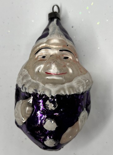 Antik Germany Glas mundgeblasen Clown oder Weihnachtsnarr Ornament - alt Vintage