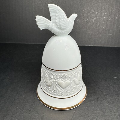 HALLMARK SONG OF LOVE BELL PORCELAIN LITTLE GALLERY VINTAGE 1979 JAPAN 24K GOLD
