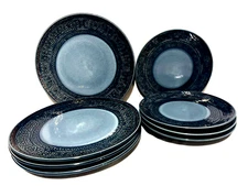 Threshold Kingfield Stoneware 8 Piece Set Of 4 Each Dinner & Salad Plates