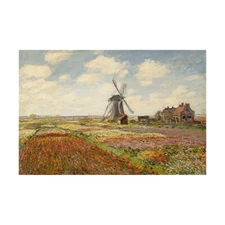 Claude Monet-A Field of Tulips in Holland Hand-painted Oil Painting Wall Art