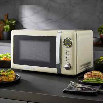 Creme Vielseitige 20L Digitale Mikrowelle 700W Solo Freistehend Schnell Auftauen