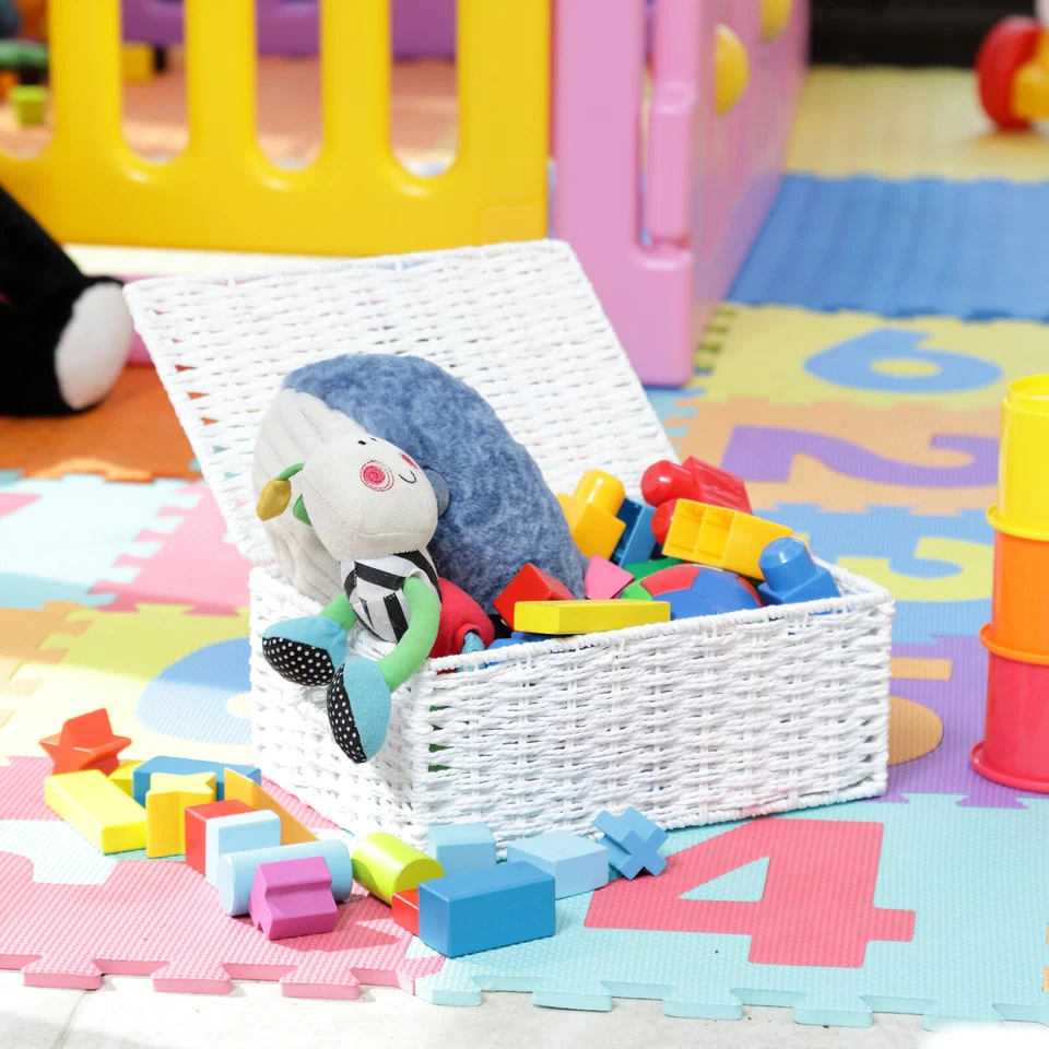 Arpan Hamper Storage Basket Box White Medium Paper Rope Box With Lid - Image 3 of 4