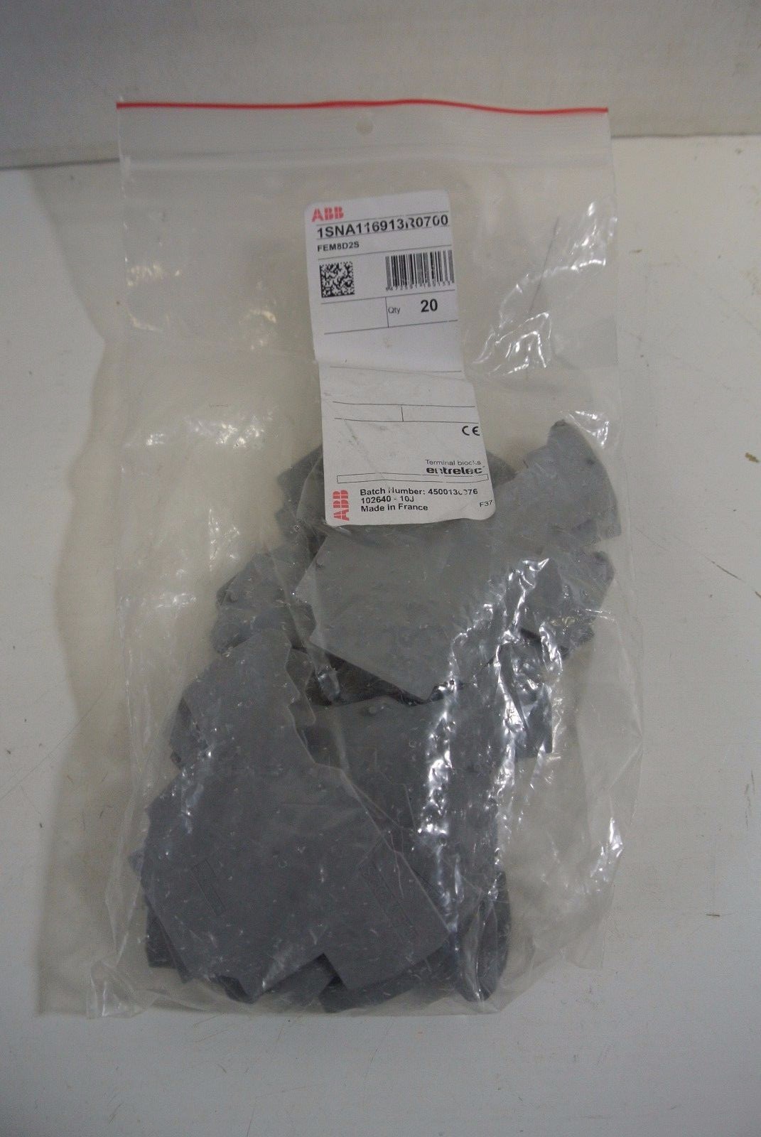 Lot of 15 ABB Entrelec End Cap 1SNA116913R0700
