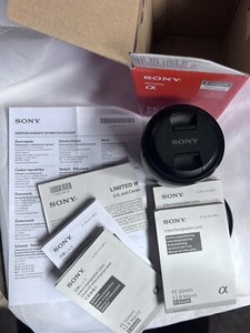 Sony FE 50mm F/2.8 Macro E Mount Lens Boxed and F&R Cap With Step Up Ring