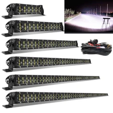  22/32/42/52'' Dual Row Straight LED Light Bar Spot Beam for 4x4 Offroad 4WD 
