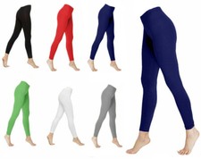 Ladies Leggings Plain Full Length Plain Viscose Soft Stretchy Women's 8-26