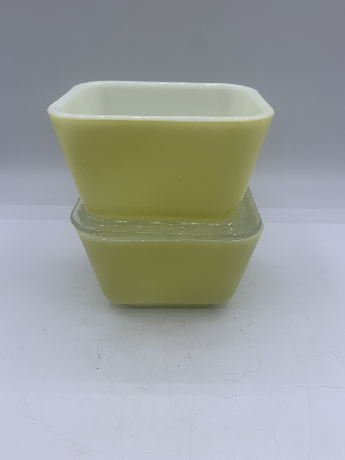 Rectangular Vintage Pyrex Vintage Pyrex Fridgie 501 B 1.5 Cup Rectangle Refrigerator Dish Yellow ...