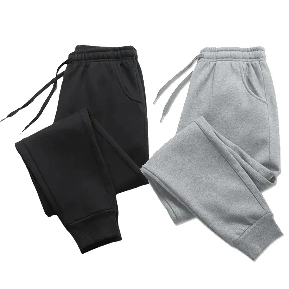 Men's Fleece Jogger Pants for Running & Casual Wear - Autumn Winter Sweatpants
