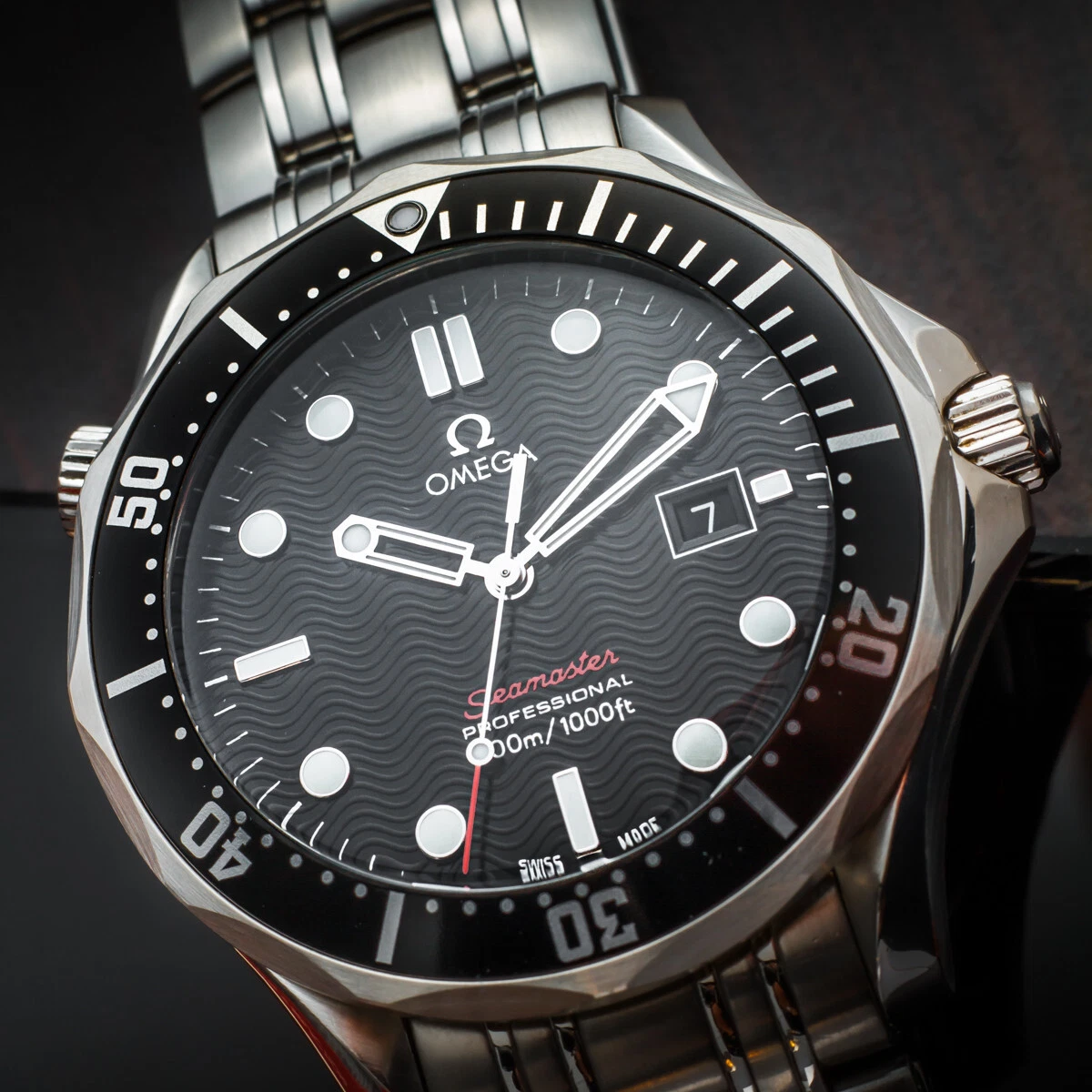 Omega seamaster black wave deals dial