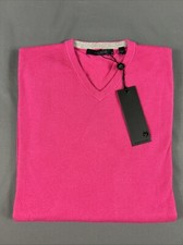 Greyson Golf Sweater Cheyenne V-Neck Medium Sasanqua Pink Nylon Wool MSRP 198