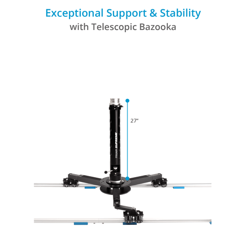 Proaim Supreme Professional Cine Camera Dolly w Bazooka & 12ft Straight Track - Picture 3 of 12