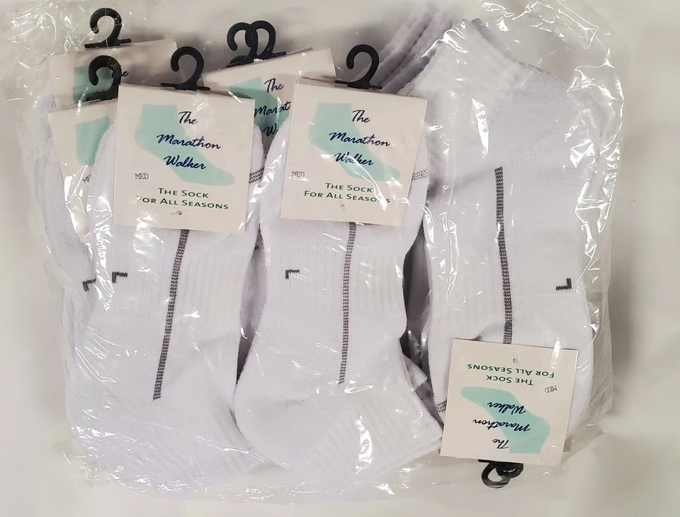 12 pares de calcetines blancos de corte bajo/tobillo para mujer. Cool-Max. Med.. 7-9. Marathon Run NUEVO Foto 2 de 4