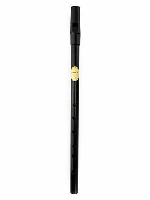 Feadog Brass Black Tin Whistle Key of D Penny Flute, Irish Made