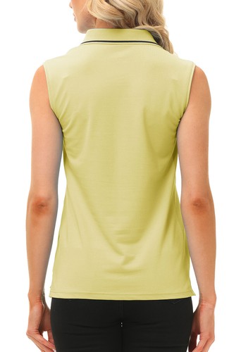 Women Button Golf Polo Gym Sleeveless Shirt T-shirt Casual Climbing Tennis Top - Picture 92 of 182