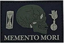 Memento Mori Patch [3.0 X 2.0 -PVC Rubber -Hook” Fastener -MM9]