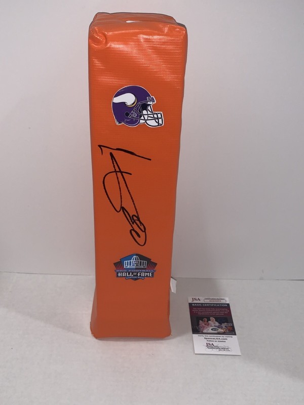CRIS CARTER SIGNED TOUCHDOWN PYLON MINNESOTA VIKINGS HOF FOOTBALL JSA COA