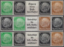 Deutsches Reich Einheitgeberstreifen Nr. I-III postfrisch **