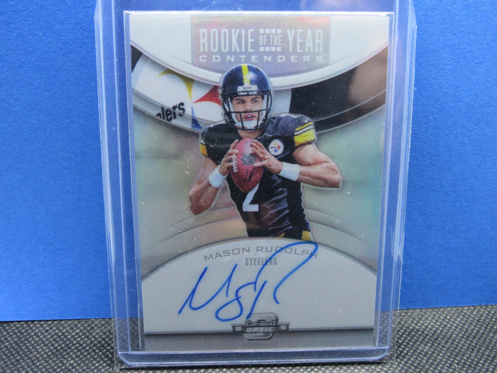 2018 MASON RUDOLPH CONTENDERS OPTIC ROOKIE AUTOGRAPH REFRACTOR CARD TITANS QB