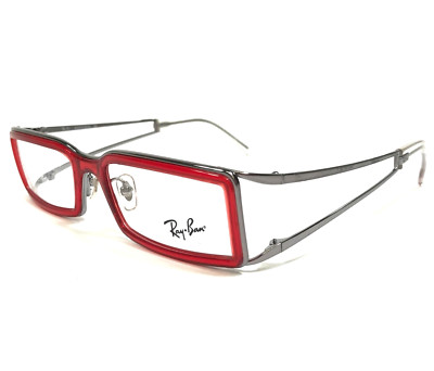 Ray-Ban Brille Rahmen RB6144 2502 Klar Rot Silber Rechteckig 50-16-135