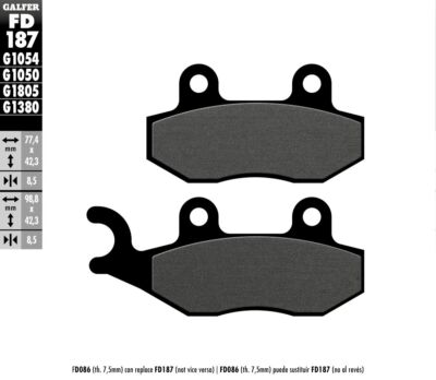 Keeway SILVERBLADE 250 EFI 1995-2024 Galfer Front Brake Pad Orcanic FD187G1050