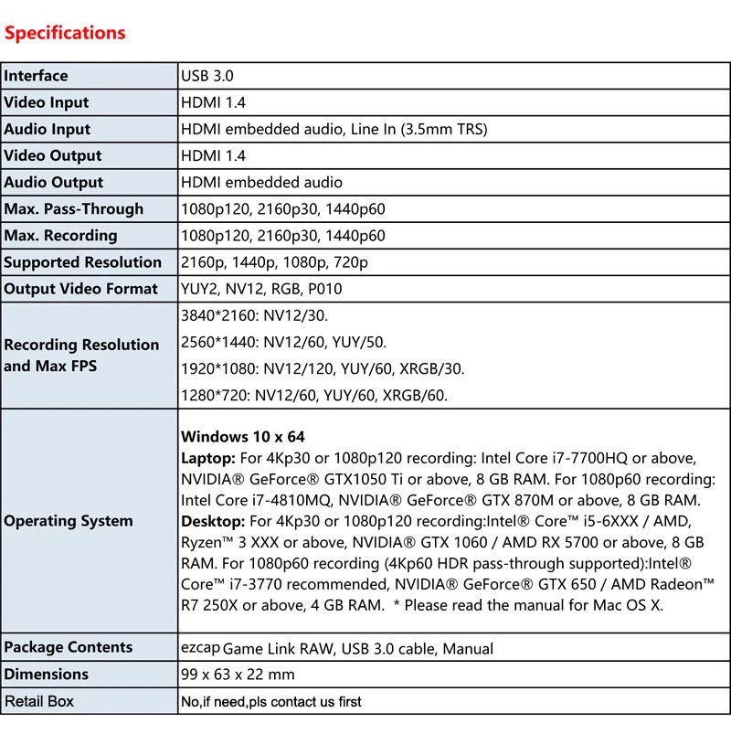 Real 4K 1080P 60FPS USB 3.0 HDMI Video Capture Card Game Record Live Streaming - Image 4 of 4