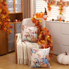 2 PCS Fall Pillow Covers Pumpkin Sofa Living Room Cushion Covers Home Décor