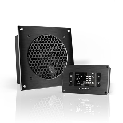 AIRPLATE T3, Cooling Fan System 6'' Thermostat Control, Home Theater AV Cabinets
