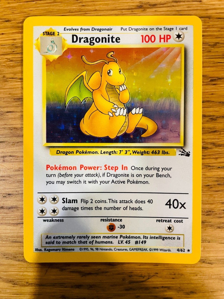Dragonite (4/62) Holo Fossil Set Pokemon Card! FAST & FREE P&P