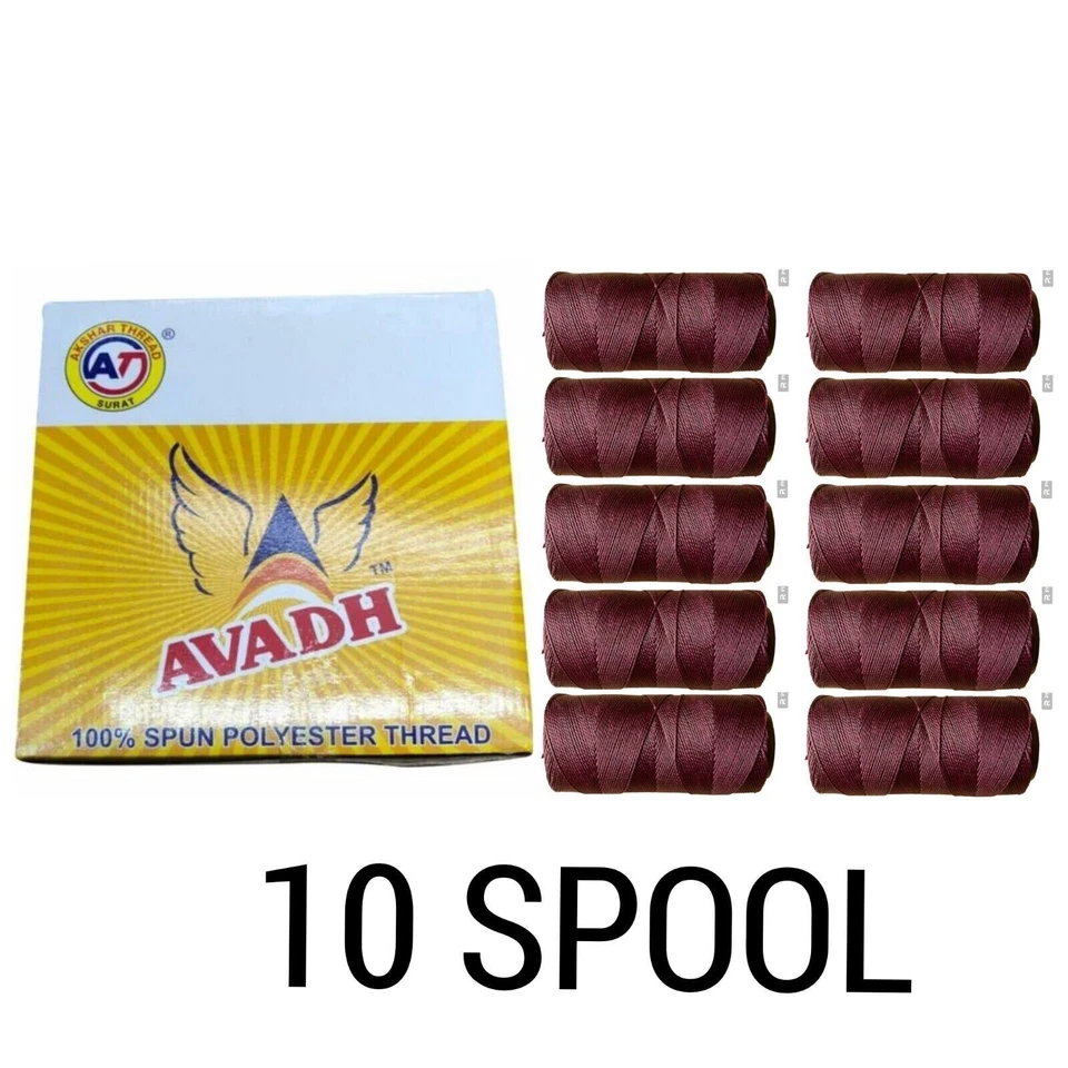 Avadh Spun Polyester WINE BURGUNDY Thread suitable for all types of sewing - Image 2 of 3