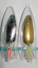 2 baits - 1.7oz Esox Magnum Tackle Pocket Spoon Fish Pattern 5/o 3x Hook wSleeve