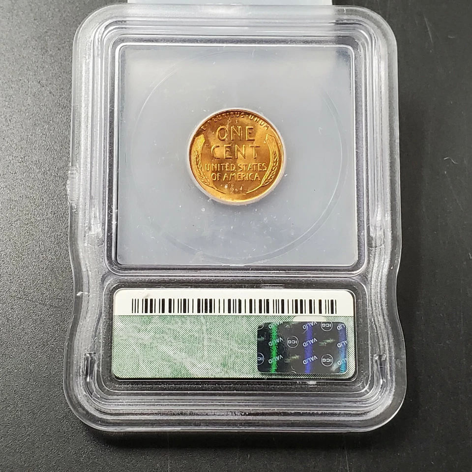 1954 S Lincoln Wheat Cent Penny Coin ICG MS67 RED RD Gem BU San Francisco 3 - Image 3 of 4