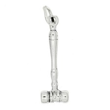 Sterling Silver Small 3D Judicial Judge's Gavel Auctioneer Charm