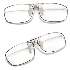 Metal Frame Clip On Reading Glasses Magnifying Blue Light Blocking for Men Women